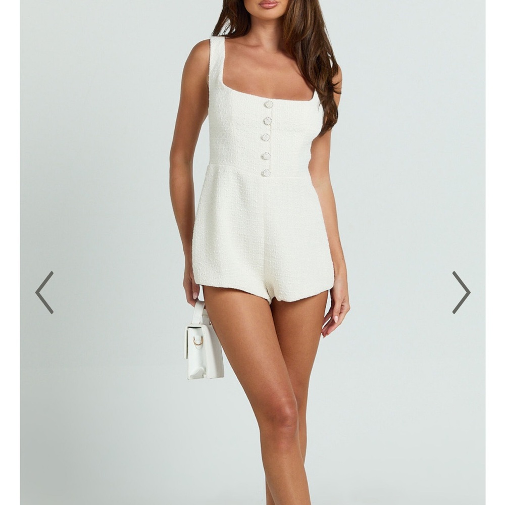 Showpo Cream Textured Romper